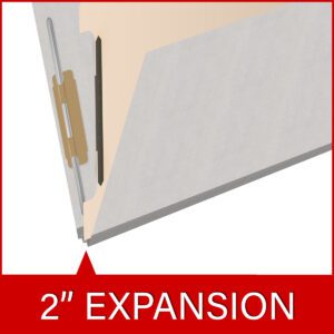 Heavy Duty End Tab Color Folders, 2/5 Cut ROC Top Tab, Letter Size, 1 Divider, Grey (Box of 10) - Image 7