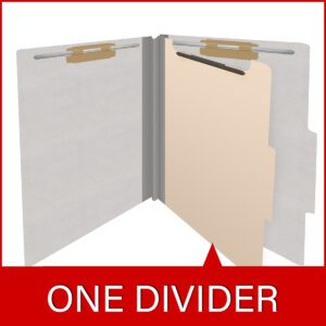 Heavy Duty End Tab Color Folders, 2/5 Cut ROC Top Tab, Letter Size, 1 Divider, Grey (Box of 10) - Image 8