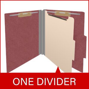 25 Pt. Pressboard Classification Folders, 2/5 Cut ROC Top Tab, Letter Size, 1 Divider, Dark Red (Box of 10) - Image 8