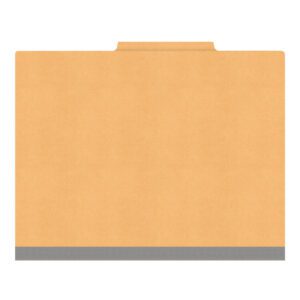 18 pt Heavy Duty End Tab Color Folders, 2/5 Cut ROC Top Tab, Letter Size, 2 Dividers, Gold (Box of 10) - Image 3