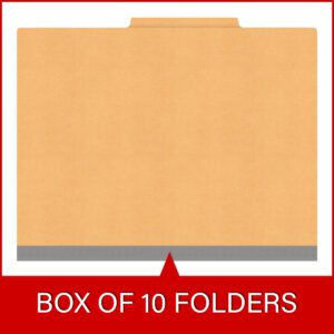 18 pt Heavy Duty End Tab Color Folders, 2/5 Cut ROC Top Tab, Letter Size, 2 Dividers, Gold (Box of 10) - Image 6