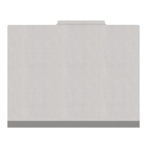 18 pt Heavy Duty End Tab Color Folders, 2/5 Cut ROC Top Tab, Letter Size, 2 Dividers, Grey (Box of 10) - Image 3
