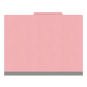 18 pt Heavy Duty End Tab Color Folders, 2/5 Cut ROC Top Tab, Letter Size, 2 Dividers, Pink (Box of 10) - Image 3