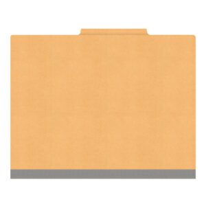 18 pt Heavy Duty End Tab Color Folders, 2/5 Cut ROC Top Tab, Letter Size, 3 Dividers, Gold (Box of 10) - Image 3