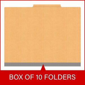 18 pt Heavy Duty End Tab Color Folders, 2/5 Cut ROC Top Tab, Letter Size, 3 Dividers, Gold (Box of 10) - Image 6