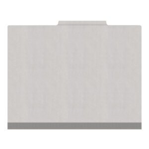 18 pt Heavy Duty End Tab Color Folders, 2/5 Cut ROC Top Tab, Letter Size, 3 Dividers, Grey (Box of 10) - Image 3
