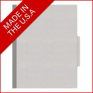 18 pt Heavy Duty End Tab Color Folders, 2/5 Cut ROC Top Tab, Letter Size, 3 Dividers, Grey (Box of 10) - Image 5