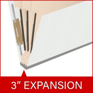 18 pt Heavy Duty End Tab Color Folders, 2/5 Cut ROC Top Tab, Letter Size, 3 Dividers, White (Box of 10) - Image 7