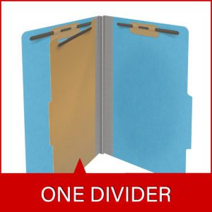 18 pt Heavy Duty Top Tab Color Folders, 2/5 Cut ROC Top Tab, Legal Size, 1 Divider, Blue (Box of 10) - Image 8