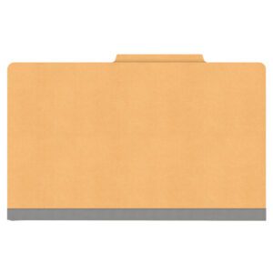 18 pt Heavy Duty Top Tab Color Folders, 2/5 Cut ROC Top Tab, Legal Size, 1 Divider, Gold (Box of 10) - Image 3