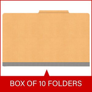 18 pt Heavy Duty Top Tab Color Folders, 2/5 Cut ROC Top Tab, Legal Size, 1 Divider, Gold (Box of 10) - Image 6