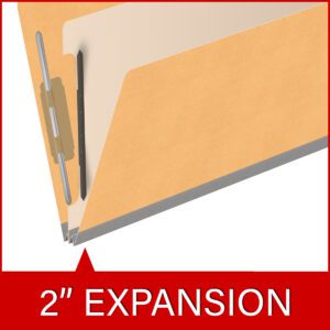 18 pt Heavy Duty Top Tab Color Folders, 2/5 Cut ROC Top Tab, Legal Size, 1 Divider, Gold (Box of 10) - Image 7