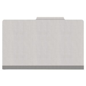 18 pt Heavy Duty Top Tab Color Folders, 2/5 Cut ROC Top Tab, Legal Size, 1 Divider, Grey (Box of 10) - Image 3
