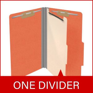 18 pt Heavy Duty Top Tab Color Folders, 2/5 Cut ROC Top Tab, Legal Size, 1 Divider, Orange (Box of 10) - Image 8