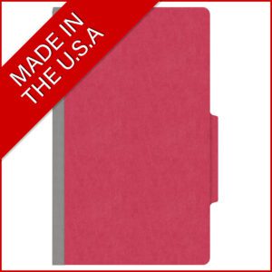 18 pt Heavy Duty Top Tab Color Folders, 2/5 Cut ROC Top Tab, Legal Size, 1 Divider, Red (Box of 10) - Image 5