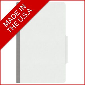 18 pt Heavy Duty Top Tab Color Folders, 2/5 Cut ROC Top Tab, Legal Size, 1 Divider, White (Box of 10) - Image 5