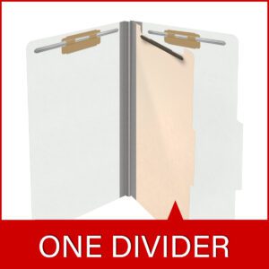 18 pt Heavy Duty Top Tab Color Folders, 2/5 Cut ROC Top Tab, Legal Size, 1 Divider, White (Box of 10) - Image 8