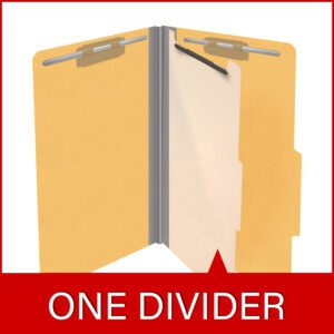 18 pt Heavy Duty Top Tab Color Folders, 2/5 Cut ROC Top Tab, Legal Size, 1 Divider, Yellow (Box of 10) - Image 8