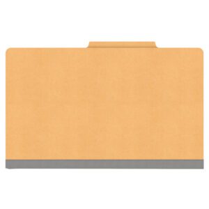 18 pt Heavy Duty Top Tab Color Folders, 2/5 Cut ROC Top Tab, Legal Size, 2 Dividers, Gold (Box of 10) - Image 3