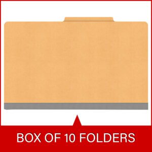 18 pt Heavy Duty Top Tab Color Folders, 2/5 Cut ROC Top Tab, Legal Size, 2 Dividers, Gold (Box of 10) - Image 6