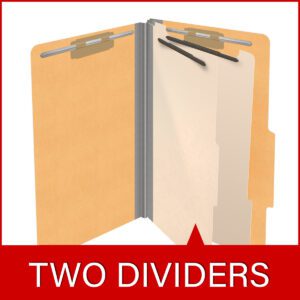 18 pt Heavy Duty Top Tab Color Folders, 2/5 Cut ROC Top Tab, Legal Size, 2 Dividers, Gold (Box of 10) - Image 8