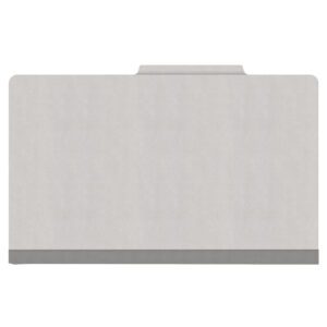 18 pt Heavy Duty Top Tab Color Folders, 2/5 Cut ROC Top Tab, Legal Size, 2 Dividers, Grey (Box of 10) - Image 3