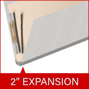 18 pt Heavy Duty Top Tab Color Folders, 2/5 Cut ROC Top Tab, Legal Size, 2 Dividers, Grey (Box of 10) - Image 7