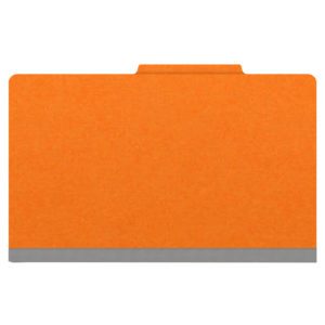 18 pt Heavy Duty Top Tab Color Folders, 2/5 Cut ROC Top Tab, Legal Size, 2 Dividers, Orange (Box of 10) - Image 3