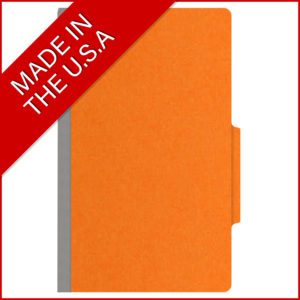 18 pt Heavy Duty Top Tab Color Folders, 2/5 Cut ROC Top Tab, Legal Size, 2 Dividers, Orange (Box of 10) - Image 5