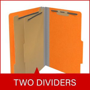18 pt Heavy Duty Top Tab Color Folders, 2/5 Cut ROC Top Tab, Legal Size, 2 Dividers, Orange (Box of 10) - Image 8
