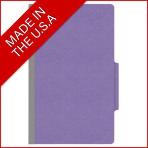 18 pt Heavy Duty Top Tab Color Folders, 2/5 Cut ROC Top Tab, Legal Size, 2 Dividers, Purple (Box of 10) - Image 5