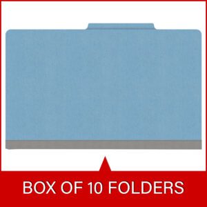 18 pt Heavy Duty Top Tab Color Folders, 2/5 Cut ROC Top Tab, Legal Size, 3 Dividers, Blue (Box of 10) - Image 6