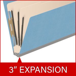 18 pt Heavy Duty Top Tab Color Folders, 2/5 Cut ROC Top Tab, Legal Size, 3 Dividers, Blue (Box of 10) - Image 7