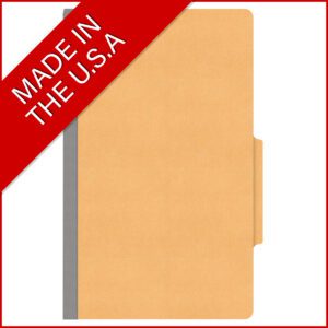 18 pt Heavy Duty Top Tab Color Folders, 2/5 Cut ROC Top Tab, Legal Size, 3 Dividers, Gold (Box of 10) - Image 5