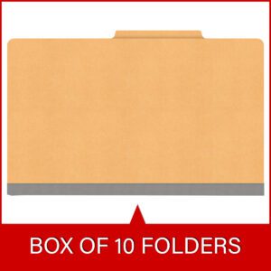 18 pt Heavy Duty Top Tab Color Folders, 2/5 Cut ROC Top Tab, Legal Size, 3 Dividers, Gold (Box of 10) - Image 6