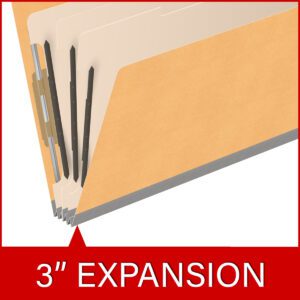 18 pt Heavy Duty Top Tab Color Folders, 2/5 Cut ROC Top Tab, Legal Size, 3 Dividers, Gold (Box of 10) - Image 7