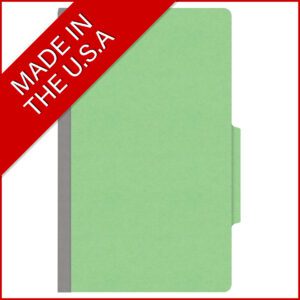 18 pt Heavy Duty Top Tab Color Folders, 2/5 Cut ROC Top Tab, Legal Size, 3 Dividers, Green (Box of 10) - Image 5