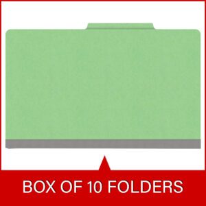 18 pt Heavy Duty Top Tab Color Folders, 2/5 Cut ROC Top Tab, Legal Size, 3 Dividers, Green (Box of 10) - Image 6