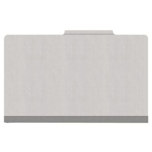 18 pt Heavy Duty Top Tab Color Folders, 2/5 Cut ROC Top Tab, Legal Size, 3 Dividers, Grey (Box of 10) - Image 3
