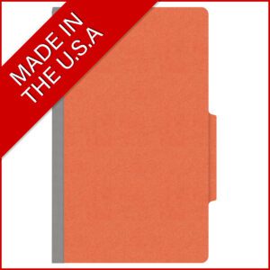 18 pt Heavy Duty Top Tab Color Folders, 2/5 Cut ROC Top Tab, Legal Size, 3 Dividers, Orange (Box of 10) - Image 5
