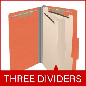 18 pt Heavy Duty Top Tab Color Folders, 2/5 Cut ROC Top Tab, Legal Size, 3 Dividers, Orange (Box of 10) - Image 8