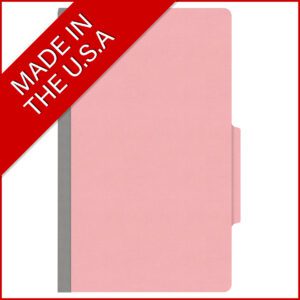 18 pt Heavy Duty Top Tab Color Folders, 2/5 Cut ROC Top Tab, Legal Size, 3 Dividers, Pink (Box of 10) - Image 5