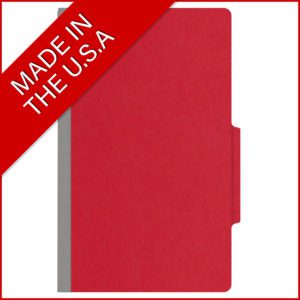 18 pt Heavy Duty Top Tab Color Folders, 2/5 Cut ROC Top Tab, Legal Size, 3 Dividers, Red (Box of 10) - Image 5