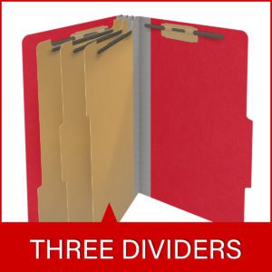 18 pt Heavy Duty Top Tab Color Folders, 2/5 Cut ROC Top Tab, Legal Size, 3 Dividers, Red (Box of 10) - Image 8