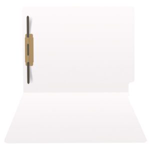 20 pt Super Heavy Duty Color Folders, Full Cut End Tab, Letter Size, 1 Fastener in Pos #3, White (Box of 40) - Image 3