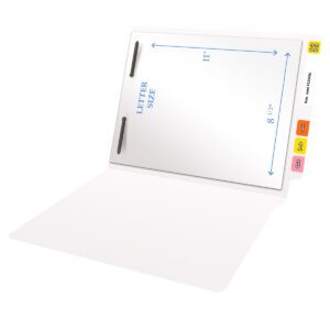 20 pt Super Heavy Duty Color Folders, Full Cut End Tab, Letter Size, 1 Fastener in Pos #3, White (Box of 40) - Image 4