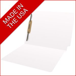 20 pt Super Heavy Duty Color Folders, Full Cut End Tab, Letter Size, 1 Fastener in Pos #3, White (Box of 40) - Image 5