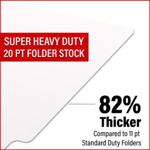 20 pt Super Heavy Duty Color Folders, Full Cut End Tab, Letter Size, 1 Fastener in Pos #3, White (Box of 40) - Image 9
