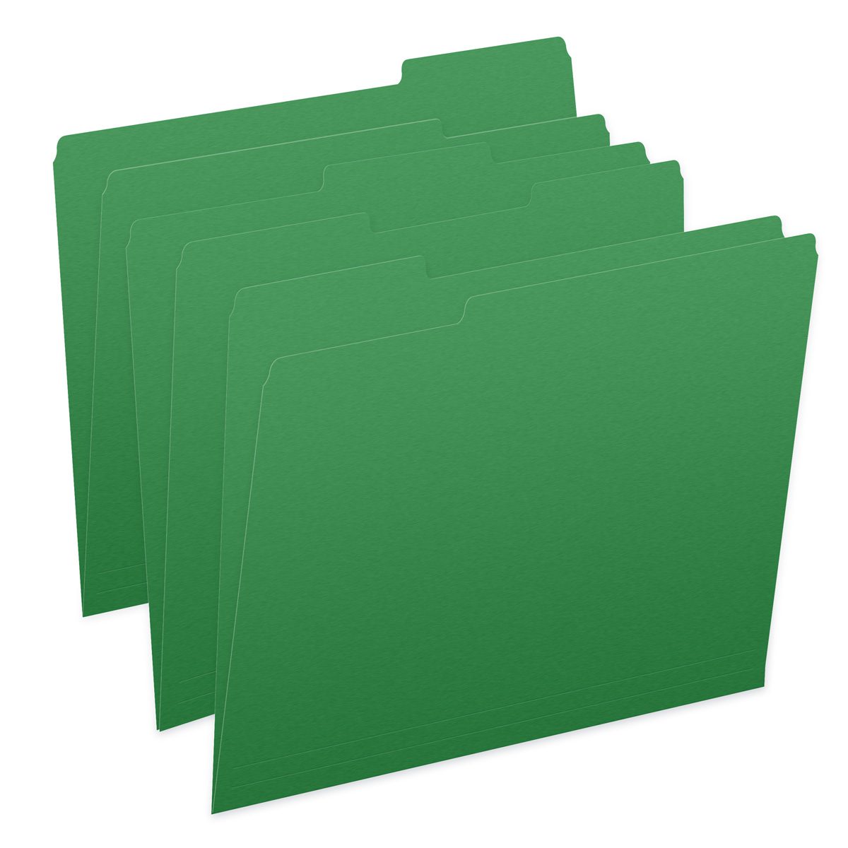 11 pt Green Folders, 1/3 Cut Top Tab – Assorted, 2″ Bonded Fastener on ...