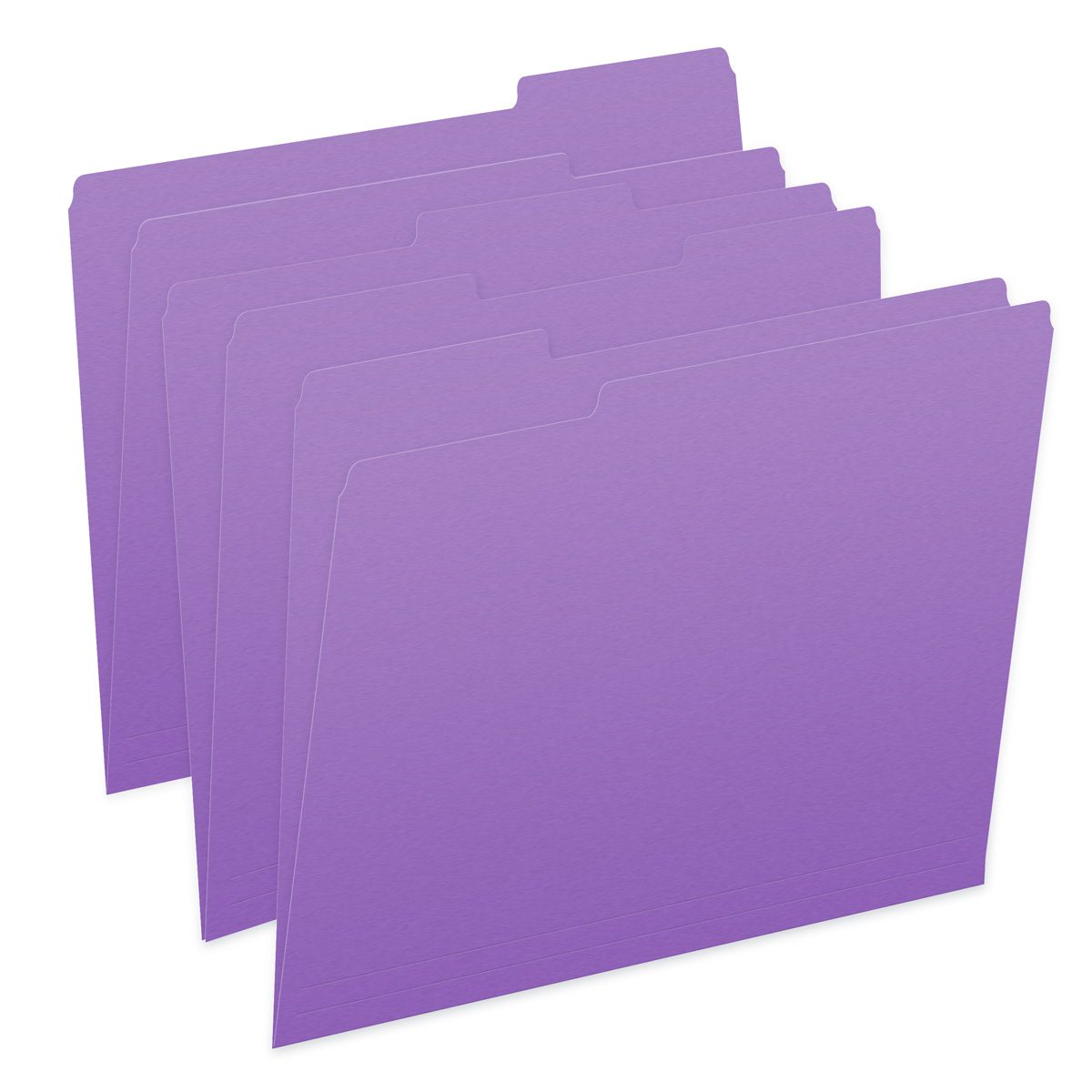 11 pt Lavender Folders, 1/3 Cut Top Tab – Assorted, 2″ Bonded Fastener ...